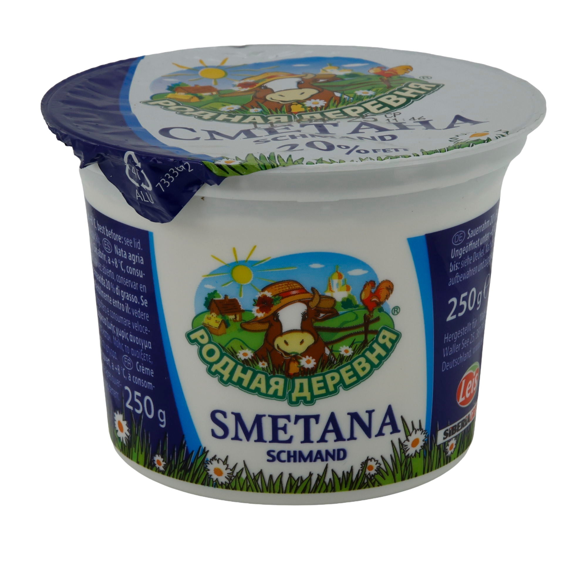 Sauerrahm Smetana Schmand | Sauerrahm | Cremig für osteuropäische Küche | 250 g RODNAJA DEREWNJA